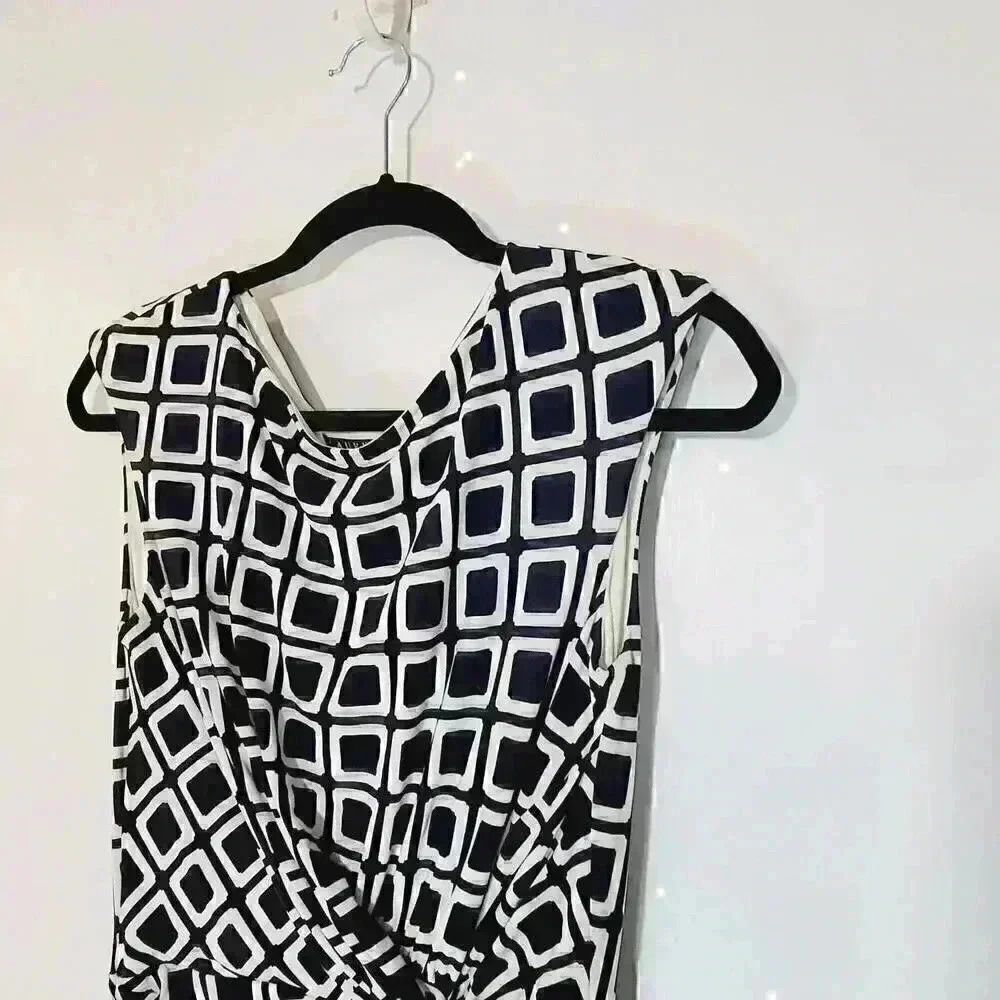 Lauren Ralph Lauren Geometric Sleeveless Midi Dress Sz 6 - Picture 4 of 12